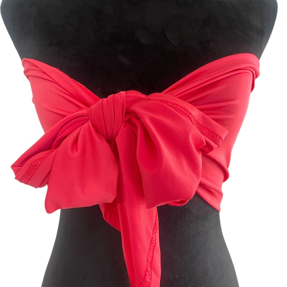 Hot pink crop,long, tie tube crop adjustable top, New - Picture 5 of 6